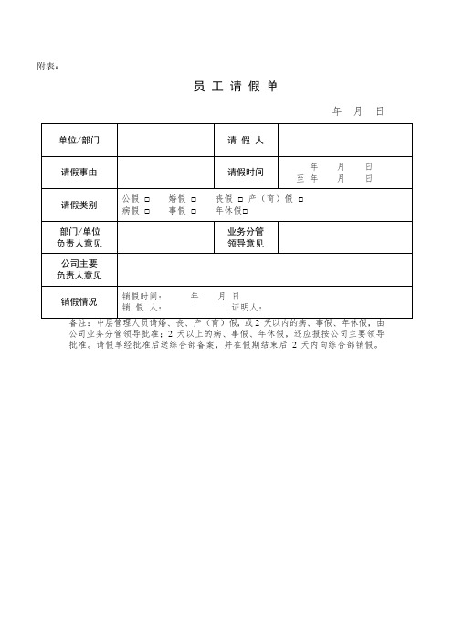 2023员工请假单、年休假计划安排表模板