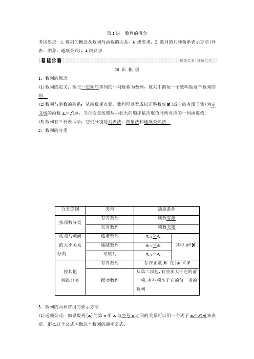 2018年高考数学(理)(江苏专用)总复习教师用书第六章数列、推理与证明第1讲数列的概念Word版含答案