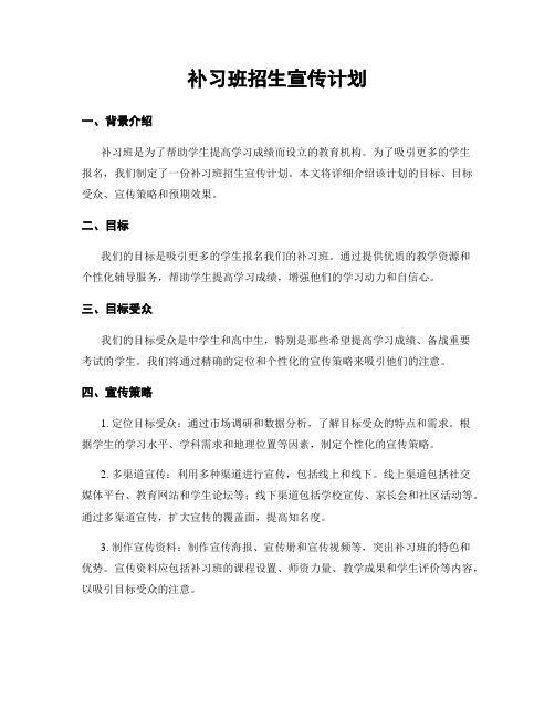 补习班招生宣传计划