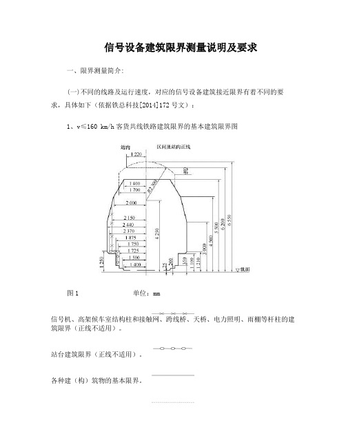 信号设备建筑限界测量说明及要求