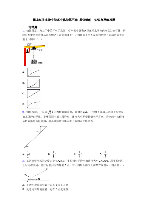 黑龙江省实验中学高中化学第五章 抛体运动  知识点及练习题