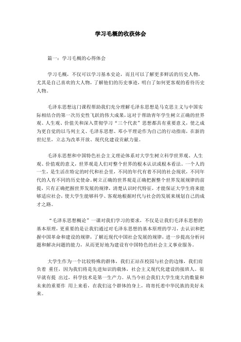 学习毛概的收获体会