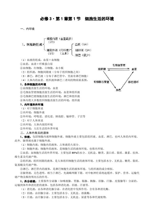 人教生物必修三知识全解 (经典)