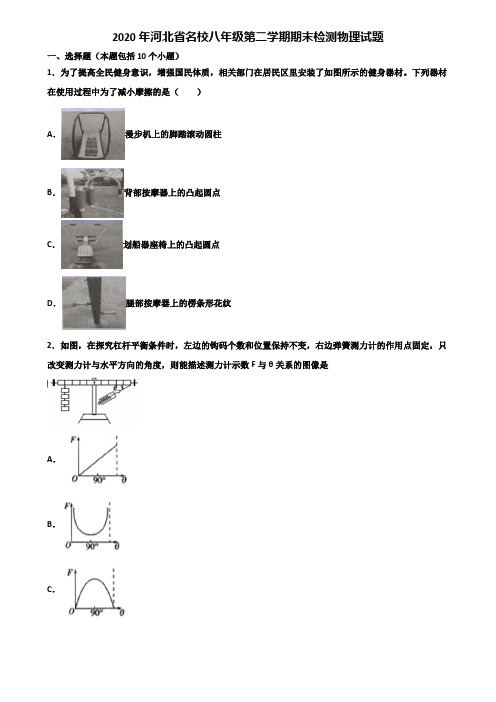 2020年河北省名校八年级第二学期期末检测物理试题含解析