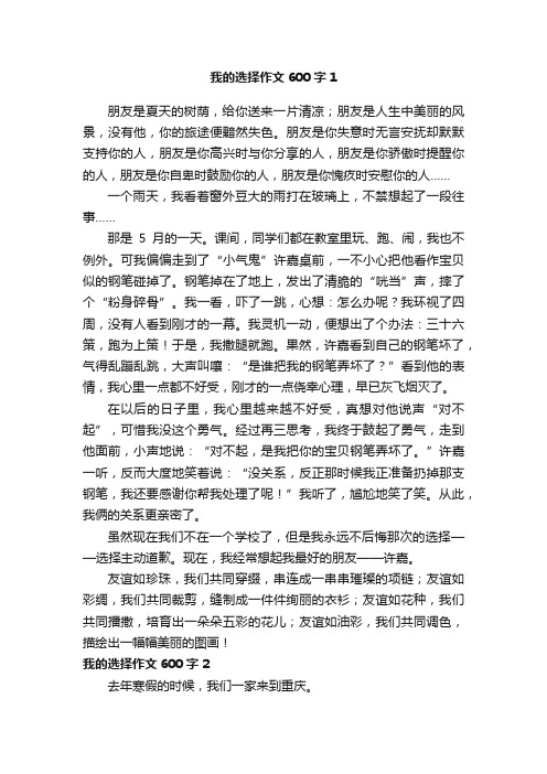 我的选择作文600字