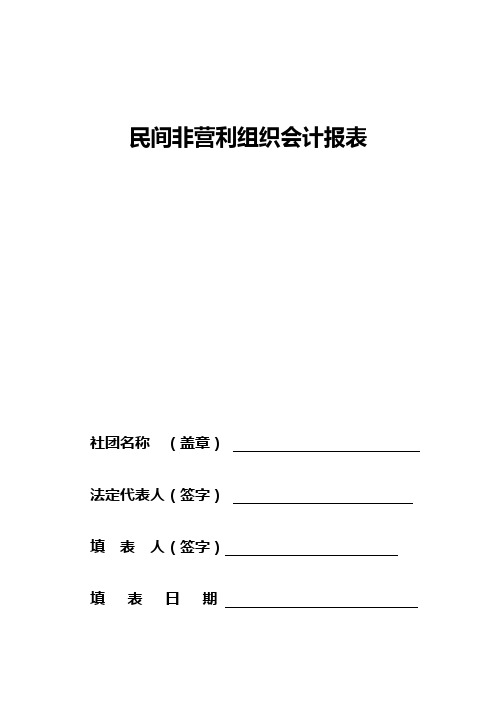 民间非营利组织会计报表