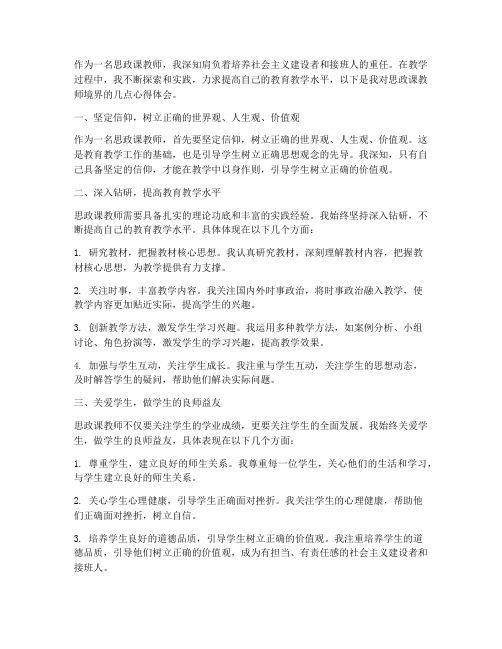 思政课教师境界心得体会