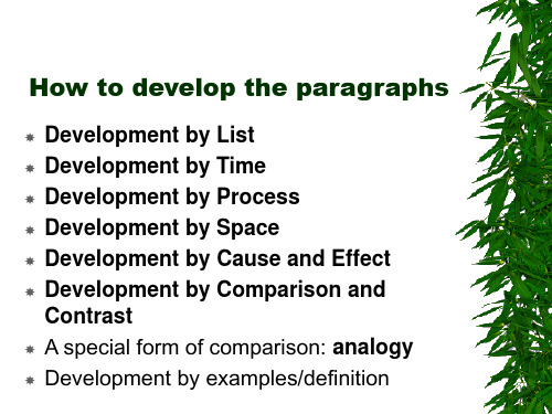 how to develop the paragraphs