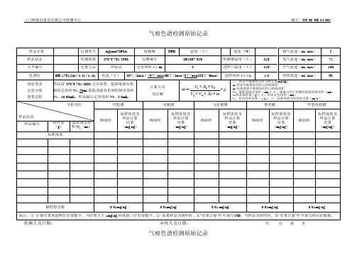 气相色谱检测原始记录(最新)