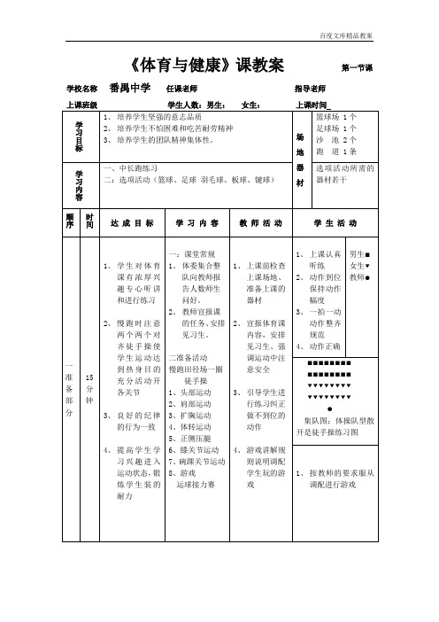 高一体育与健康精品教案-11133