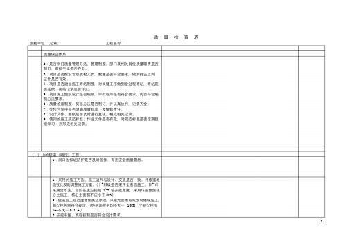 隧道施工-质量检查表