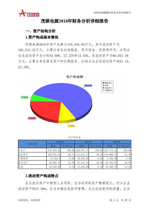 茂硕电源2018年财务分析详细报告-智泽华