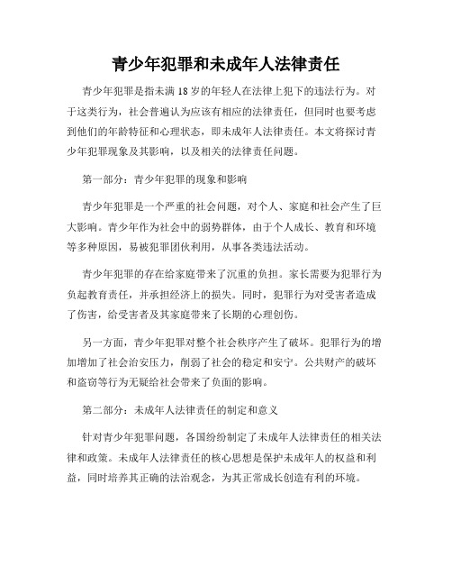 青少年犯罪和未成年人法律责任