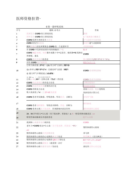 医师资格考点背诵