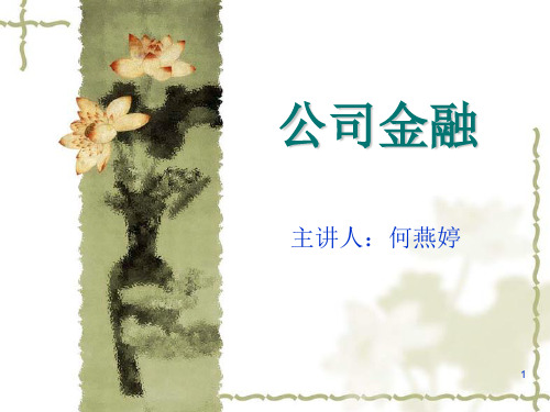 公司金融2019