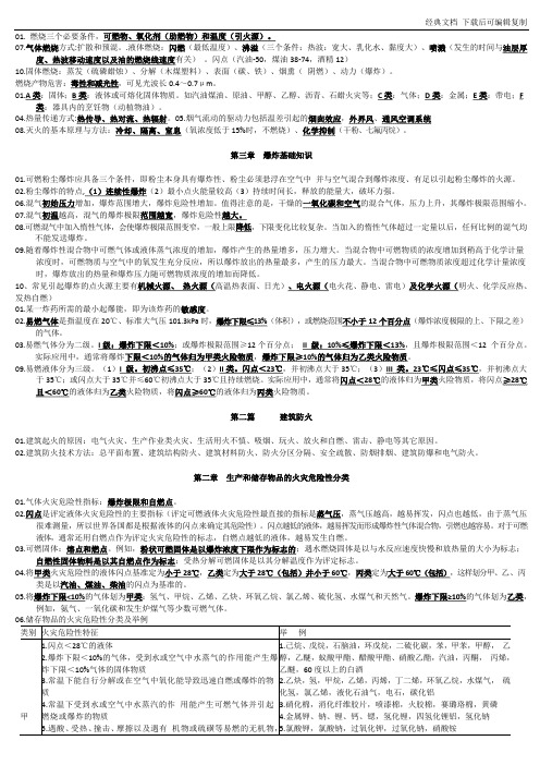 一级消防工程师技术实务综合能力必背考点重点 (1)