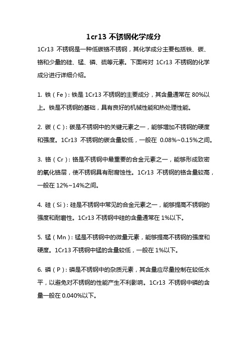 1cr13不锈钢化学成分