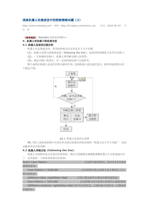 小车走迷宫技术