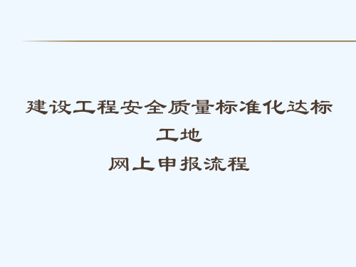 安全质量标准化网上申报流程简介