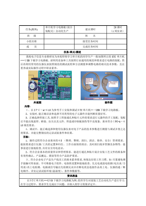 电子产品生产与检验工艺文件