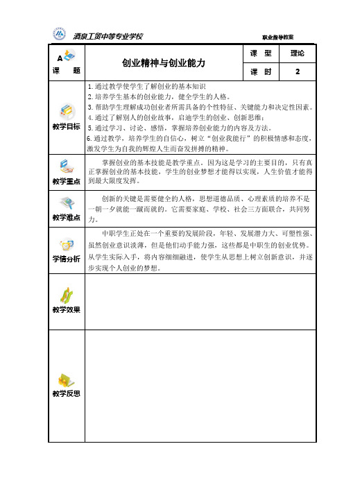 创业精神和创业能力