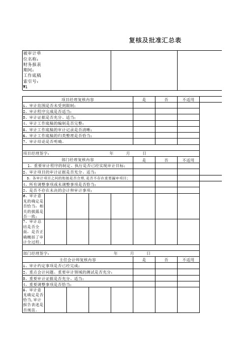 三级复核表