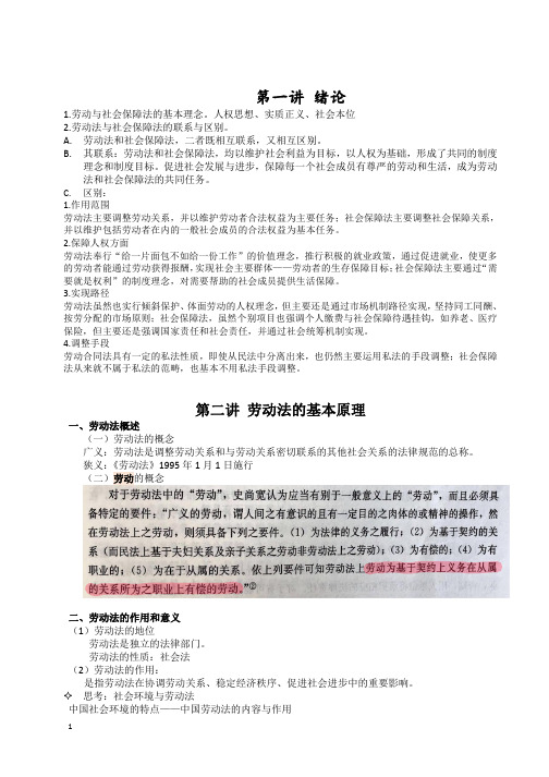 完整版劳动保障法复习