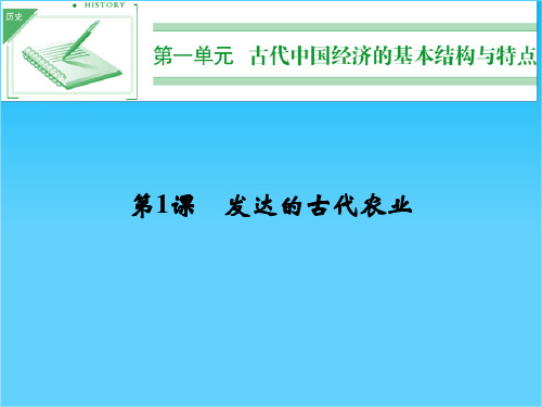 (人教新课标)必修2历史第1课《发达的古代农业》课件