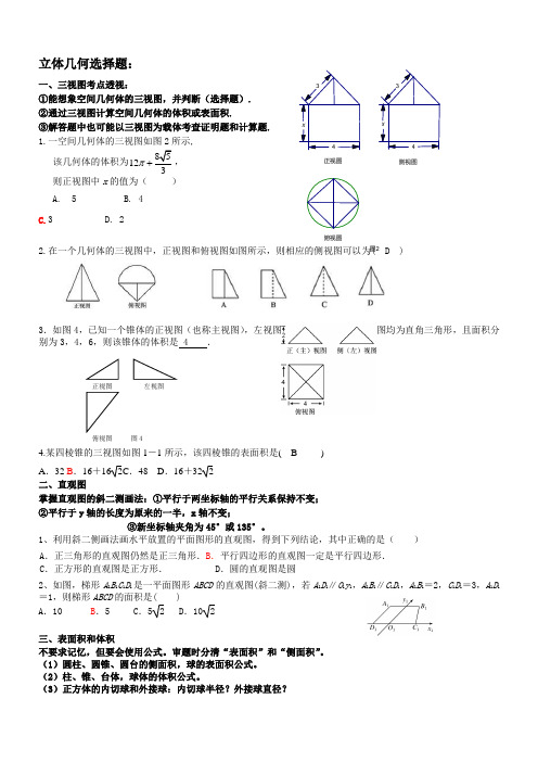 高中数学立体几何常考证明题汇总