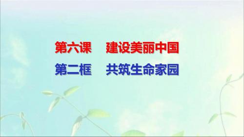 部编人教版初中九年级上册道德与法治《第六课建设美丽中国:共筑生命家园》优质课课件_0