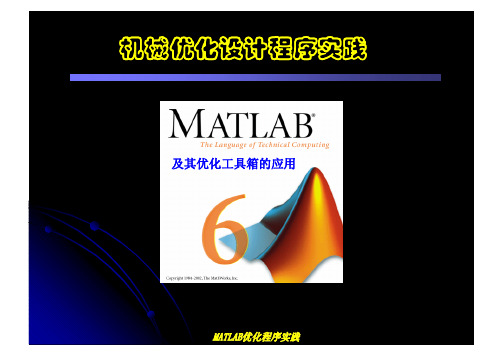 MATLAB优化设计实践课件