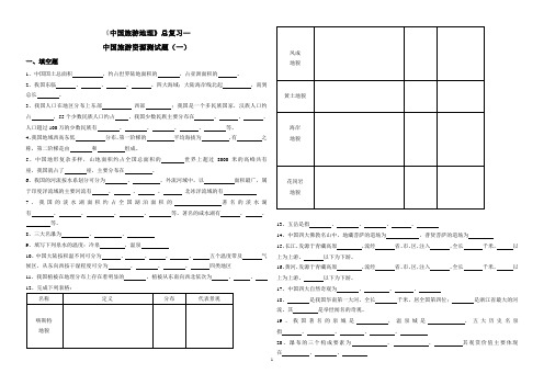 中国旅游地理第二章试卷