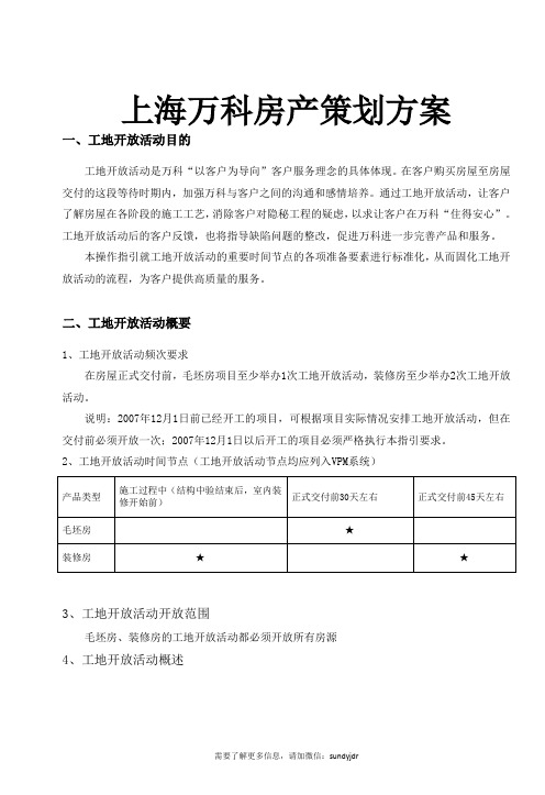 上海万科房产策划方案