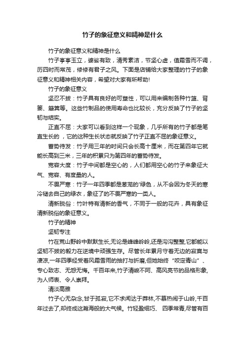 竹子的象征意义和精神是什么