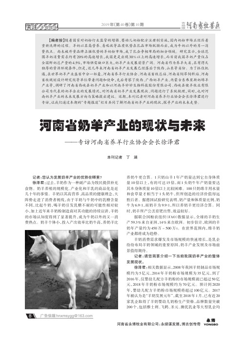 河南省奶羊产业的现状与未来——专访河南省养羊行业协会会长徐泽君