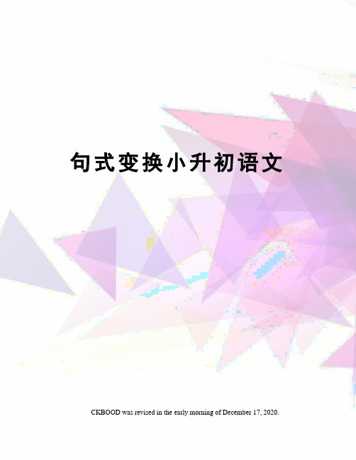 句式变换小升初语文
