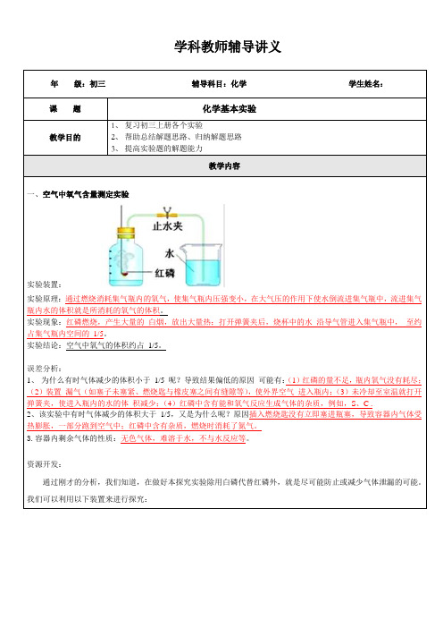 中考冲刺 学科教师辅导讲义.docx