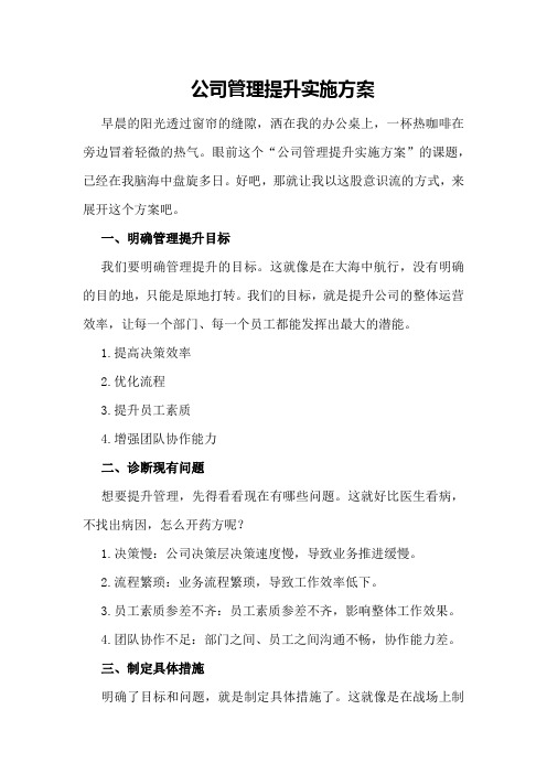 公司管理提升实施方案