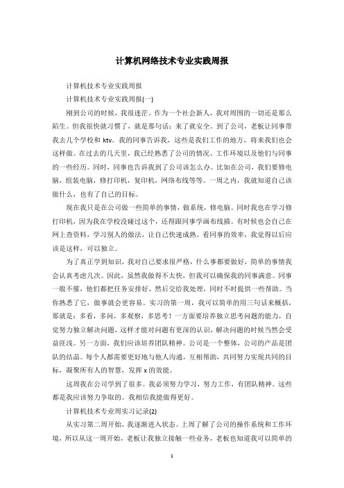 计算机网络技术专业实践周报