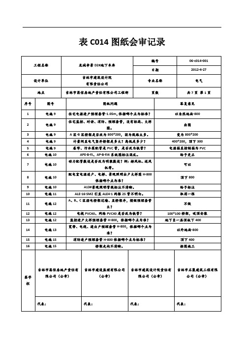 电气图纸会审记录1