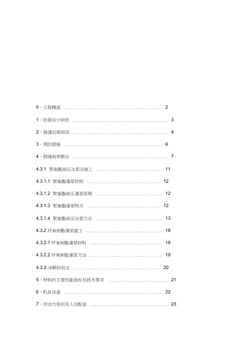 隧道结构裂缝修补专项施工组织方案