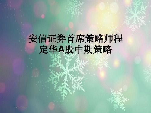 安信证券首席策略师程定华A股中期策略