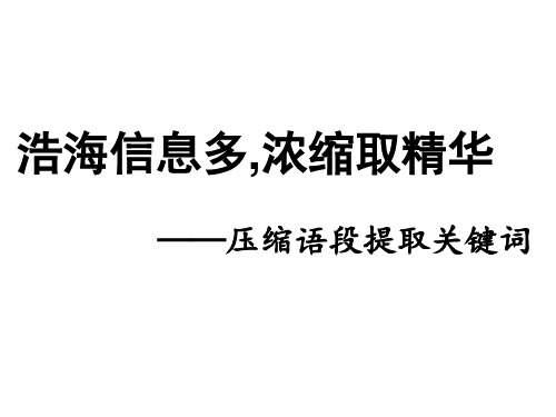 压缩语段——提取关键词分析