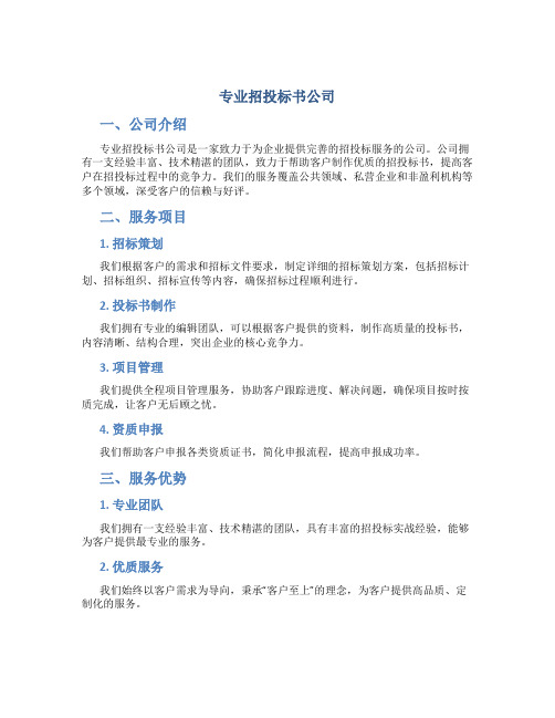 专业招投标书公司