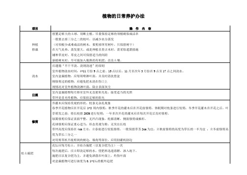 植物的日常养护办法