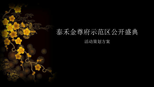 泰禾房地产金尊府示范区公开盛典活动策划方案