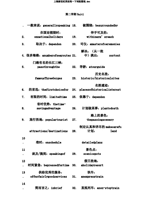 上海新世纪英语高一下词组.doc