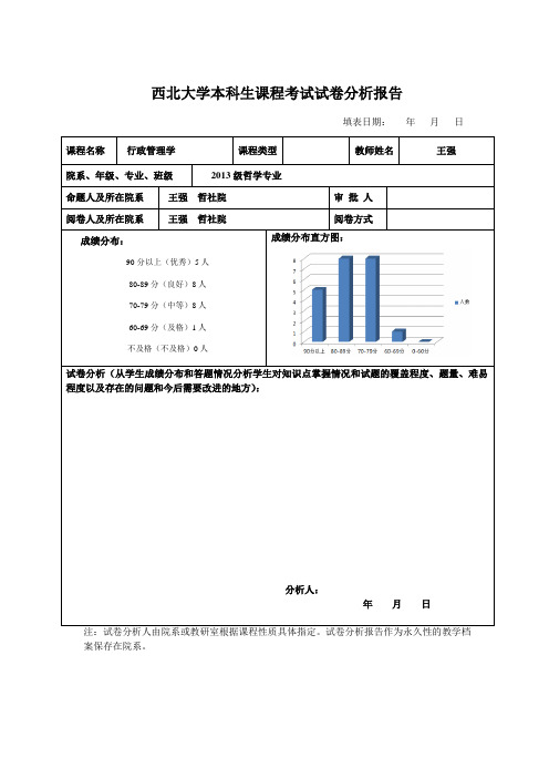 试卷分析报告