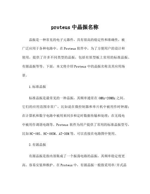 proteus中晶振名称