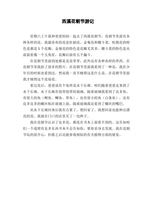 小学一年级作文_周记《西溪花朝节游记》